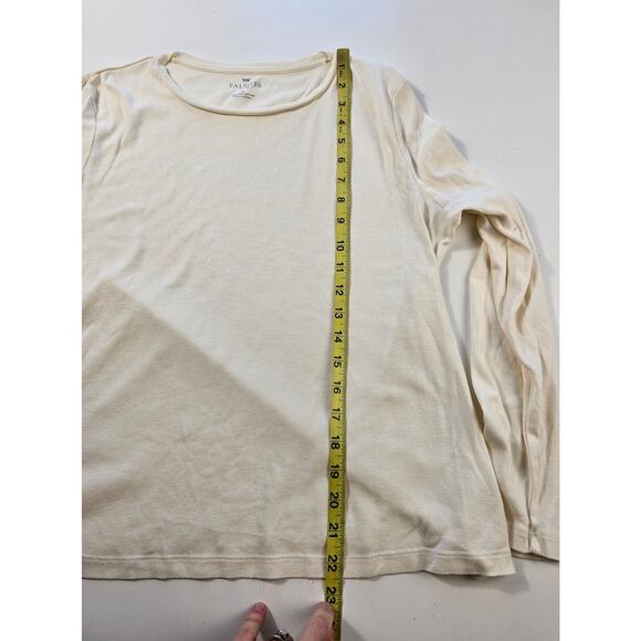 Talbots large PETITE LP beige layering pima cotton top long sleeve minimalist - Picture 6 of 7